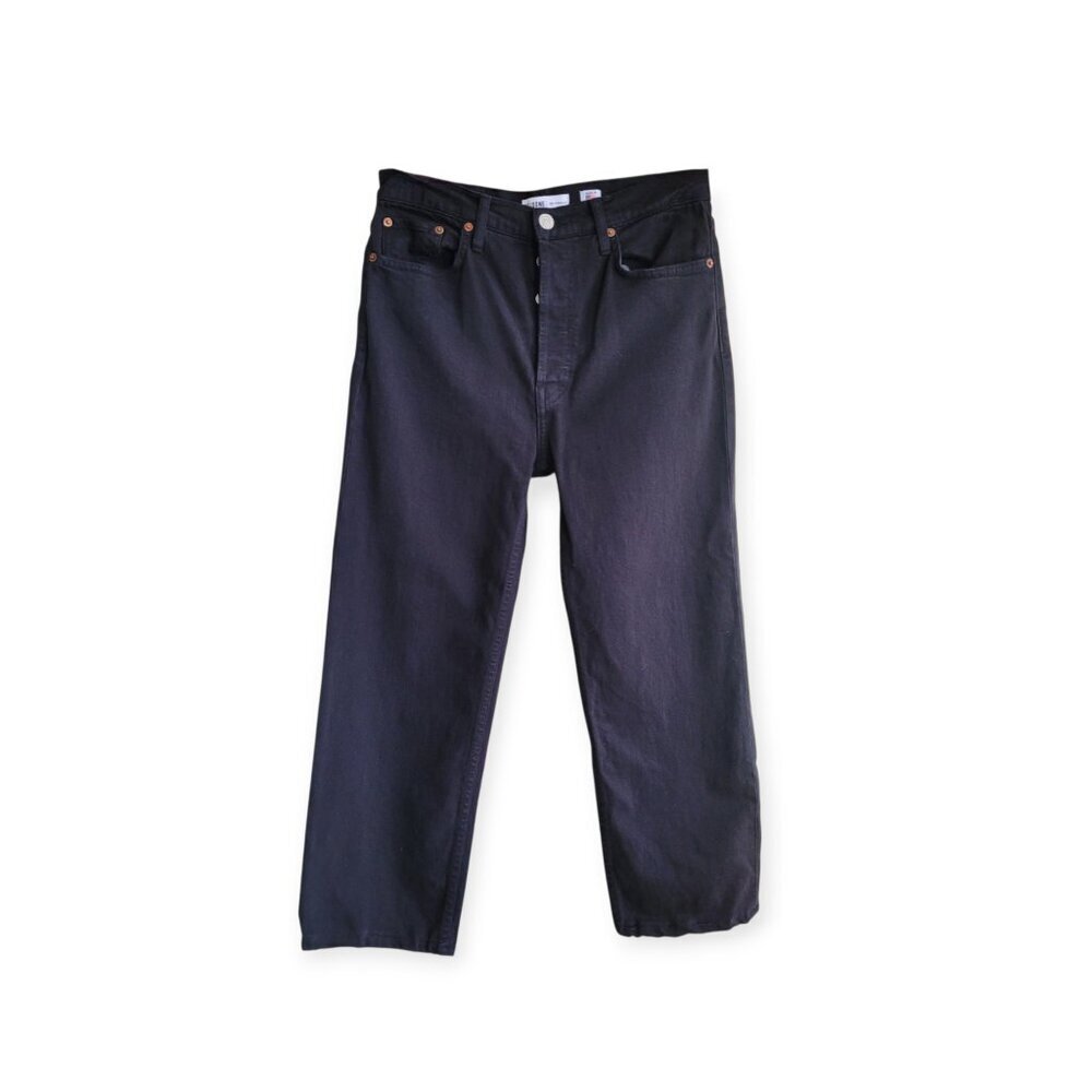 RE/DONE Originals Black High Rise Straight Leg Jeans Size 28 Premium Denim
